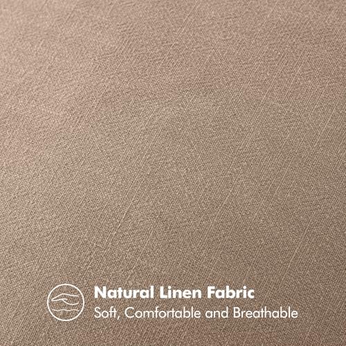 MIULEE Decorative Linen Pillow Covers 18x18 Inch Camel - Image 3