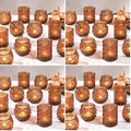 DARJEN Amber Votive Candle Holders Set of 24- Round Candle Holders Bulk, Glass Candle Holder for Vintage Decoration, Tea Lights Candle Holders for Wedding Home Party & Gift (Pack of 4) by DARJEN