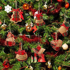 24 Pcs Burlap Christmas Ornaments Set Mini Stockings Funny,Fresh - Image 6