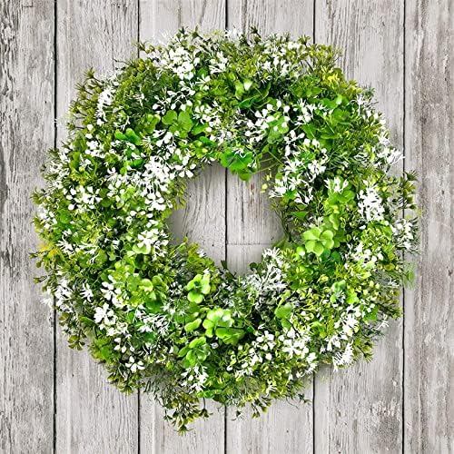 St Patricks Day Decorations Artificial Wreath Lucky Shamrock Clover Leprechaun Hat Beers Spring Summer Party Decor Outdoor/Indoor Farmhouse Front Porch Wall Window Door - Image 4