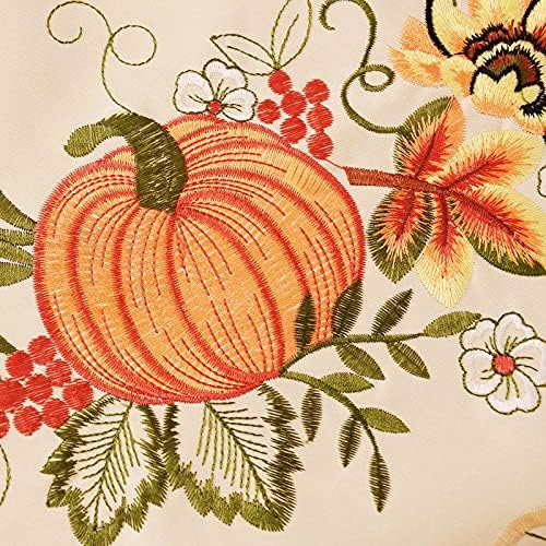 Simhomsen Embroidered Fall Autumn Harvest Pumpkins Tablecloth for Thanksgiving (Oval 57×84 inches) - Image 3
