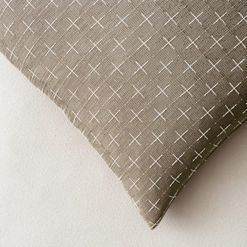 MIULEE Pack of 2 Decorative Burlap Linen Spring Throw Pillow Covers Farmhouse Pillowcases Modern Rustic Woven Textured Cushion Cover for Sofa Couch Bed 18x18 Inch Taupe - Image 2