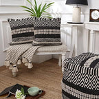 · REDEARTH · Textured Handwoven Throw Pillow Cases - Char Delineate Black - Image 2