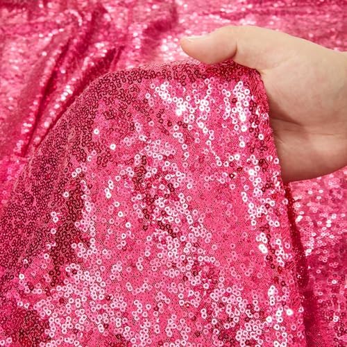 Sequin Table Runner Fuchsia 10 Pcs 12x108 Inches Elegant Wedding Sparkly Fabric Table Runners for Bridal Shower Banquet Celebration Decorations - Image 5