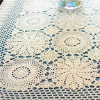 USTIDE Crochet Tablecloth Rectangular 59x78inches Beige Cotton Lace Tablecloth Rectangle Elegant Kitchen Tablecloths - Image 6