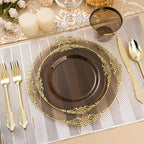 Bestluck 350PCS Clear Black Plastic Plates for 50 Guests - Image 6