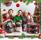 Shappy 6 Pieces Wreath Storage Bags 30 Inch Dual Zippers,Clear, Red - Image 5