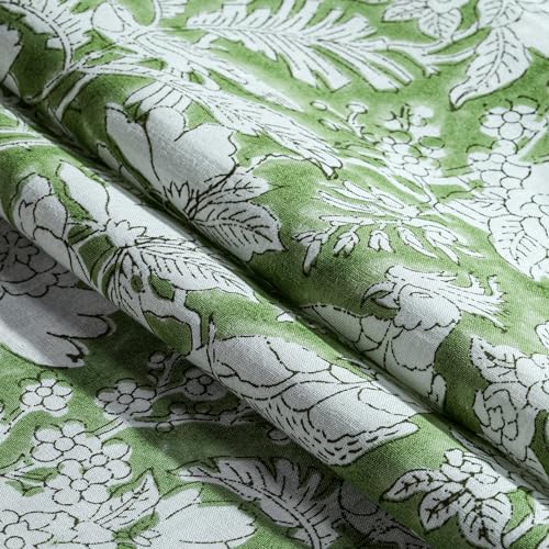 CPC Olive Green Block Print Cotton Table Runner 16x90 Inch Long Runner - Image 6