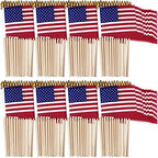 Tegeme 575 Pack Small American Flags on Stick 4 x 6 Inch Bulk by Tegeme