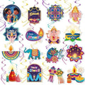 Qpout 30pcs Happy Diwali Party Hanging Swirls Decoration,Indian Festival of Lights Party Themed Ceiling Swirls Kit for Home Office Indian Diwali Deepavali Party Supplies by Qpout