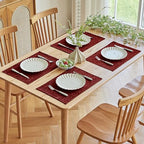 Softalker Faux Linen Cloth Placemats Set of 8-12 x 18 Inch, Red - Image 7