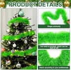 4 Pack Total 262 ft Lime Green Christmas Garland Non Lit Artificial Greenery Pine Garland Christmas Decorations Soft Holiday Decor Home Garden for Outdoor Indoor Stairs Fireplaces - Image 3
