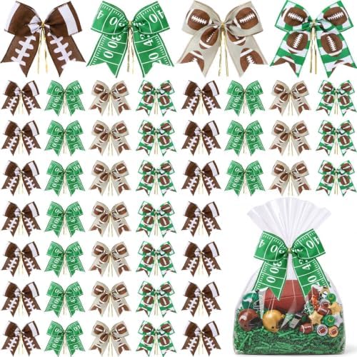 Daifunli 48 Pcs 6 Inch Football Bows for Wreaths by Huiinen