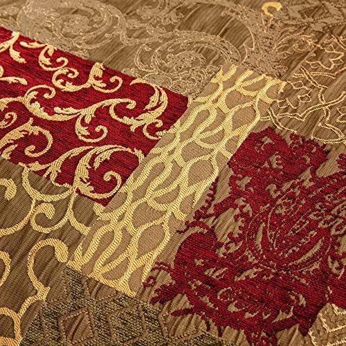 Loom and Mill Luxury Jacquard Table Runner 13x72 inch, Rectangle-Red Gold - Image 5