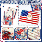 Newtay 13 Pcs 4th of July Table Runner Placemats and Dining Chair Cover Set Patriotic Red White Blue Decoration for 250th Anniversary Memorial Independence Day Kitchen Dining Home Party Decor(Classic) - Image 3