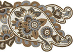 Hand Beaded Ivory Gold Fancy Paisley Runner 13x36 Decor - Image 6
