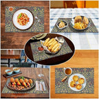 Retro Bohemian William Morris Plant Floral Placemats, Abstract Vintage Country Floral Leaf Print Table Mats, Tabletop Dining Room Kitchen Decoration 18" L x 12" W *6 PCS - Image 6