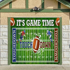 Football Garage Door Cover Banner Decorations, Football Field Themed Outdoor Single Car Garage Door Murals Buddy Decorations 8 X 7 Ft - Image 2