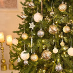 Valery Madelyn 100ct Christmas Tree Decorations Ball Ornament Set, White and Gold Shatterproof Hanging Ornaments Bulk for Xmas Holiday Party Decor - Image 2