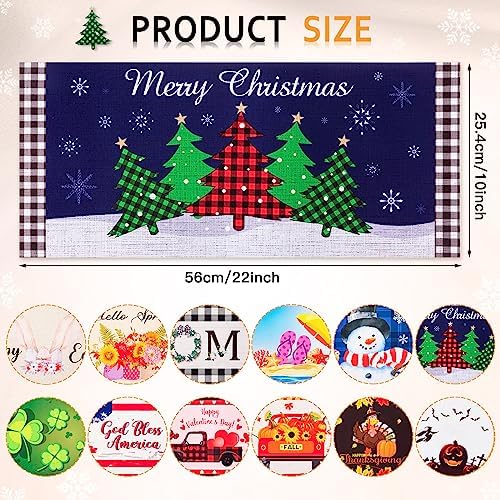 Timgle 12 Pcs Seasonal Door Mat Inserts Interchangeable, 22x10 Inch - Image 3