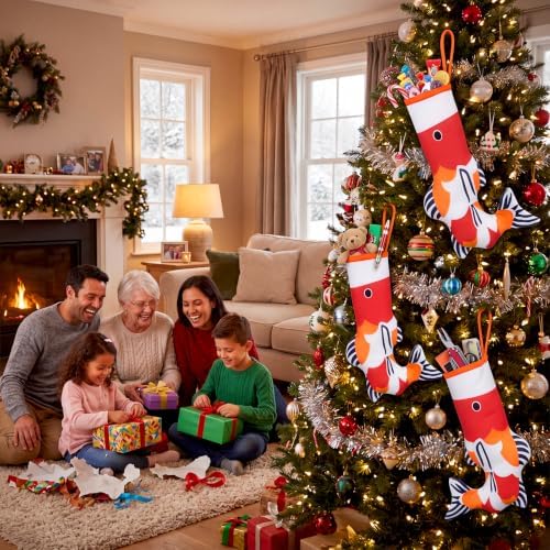 3 Pcs Koi Fish Christmas Stockings Large Fireplace Hanging - Image 6
