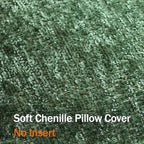 DEZENE Pack of 2 Forest Green Christmas Decorative Throw Pillow Covers 24x24 Cozy Soft Chenille Accent Vintage Square Couch Pillow Covers for Home Decor Bed Sofa Living Room - Image 2