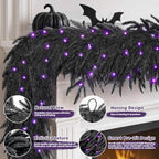 DOIOWN Pre-Lit 6FT Black Norfolk Pine Halloween Garland - Image 4