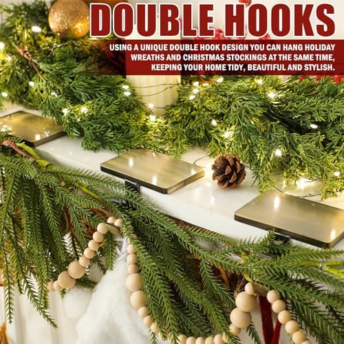 MorningRo 6 Pack 2 in 1 Stocking Holders for Mantle, Dark Bronze - Image 2