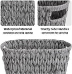 GRANNY SAYS Bathroom Trash Can, Wicker Waste Basket for Bathroom, Gray - Image 5