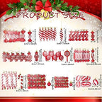 96 Pcs Christmas Tree Ornaments Red and White Candy Ball Ornament - Image 2