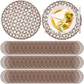 Threehoney Paper Braided Round Placemats, Set of 48, Coffee, 13 in by Threehoney