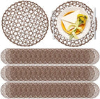 Threehoney Paper Braided Round Placemats, Set of 48, Coffee, 13 in by Threehoney