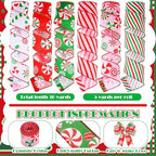 10 Pcs Christmas Ribbon 4 Mesh Ribbon 6 Burlap Wired Edge Ribbons - Image 4