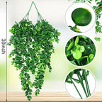 Hoteam 24 Pcs Artificial Hanging Greenery Plants, Eucalyptus - Image 2