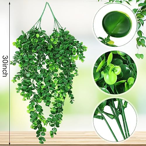 Hoteam 24 Pcs Artificial Hanging Greenery Plants, Eucalyptus - Image 2