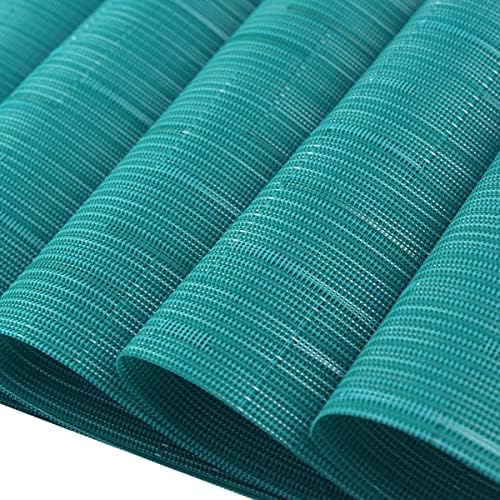 PIGCHCY Placemats Set of 12 Washable Durable Place Mats Vinyl Heat Resistant Non-Slip Table Mats Indoor Outdoor (Turquoise) - Image 6