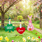 Abbylike 3 Sets St. Patrick's Day Porch Goose Outfits Lucky Shamrock Clover Yard Goose Clothes Easter Spring Lawn Costume for 23 Inch Cement Patio Garden Outdoor Statue Art Decorations - Image 4