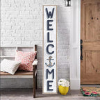 Welcome With Anchor Sign for Front Door, 4ft Tall Front Porch Decor, Vertical Wooden Signs for Front Porch, Rustic Farmhouse Wood Porch Decorations Outdoor - Image 5