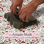 Ridhi Garnet Red Hand Block Print Cotton Christmas Tree Skirt 60 Inch - Image 5