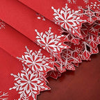 Simhomsen Embroidered Snowflakes Table Runners for Christmas Holiday and Winter 14×108 inches - Image 3