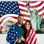 Large American Flag Backdrop 10 x 8 ft Independence Day Decorations 4th of July Banner Patriotic Photography Background Veterans Memorial Day Photo Booth Props Supplies - Image 2
