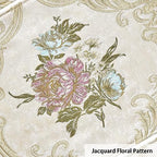 Loom and Mill Jacquard Floral Placemats Set of 4, Pearly Beige, 12x18in - Image 4