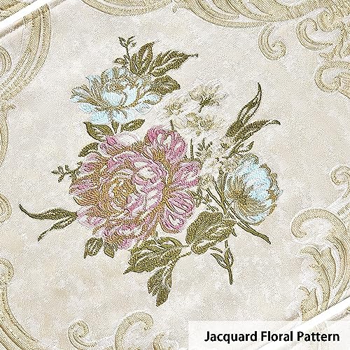 Loom and Mill Jacquard Floral Placemats Set of 4, Pearly Beige, 12x18in - Image 4