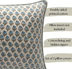 Floral Pillow Covers Sky Blue and sage Green Set of 2 Pillow Covers 24 x 24 inches Farmhouse Pillow Covers for Couch Bed Bedroom Living Throw Pillow Covers Boho Decorative Pillow - Image 2