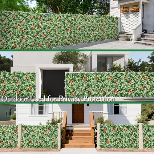 Greenery Wall Panels, 20"x20" 16PCS UV Protected Fake Grass Backdrop Privacy Fence Screen, Artificial Hedges for Outdoors Indoors Green Decor - Image 7