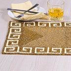 Beaded Table Runner, Glass Bead Dining Decor, 13 x 36 Inches, Gold/Ivory - Image 4
