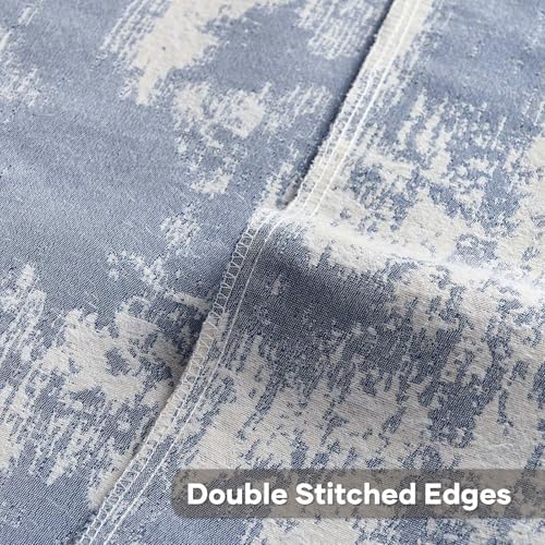 FUTEI Pack of 2 Faux Cashmere Throw Pillow Covers 26x26 Inch, Blue White - Image 4