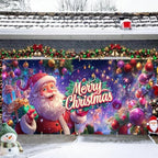 Festive Santa Garage Door Banner 16x7 Ft - Colorful Ornaments and Bold Text for 2 Car Garage Holiday Cheer - Image 2