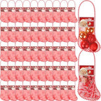Leyndo 100 Pcs Long Mesh Christmas Stockings Bulk 50 18 Inches Christmas Stockings with 50 Santa Header Card Candy Cane Xmas Stocking for Event Gift Stuffing Family Holiday Party (Red, Green) by Leyndo