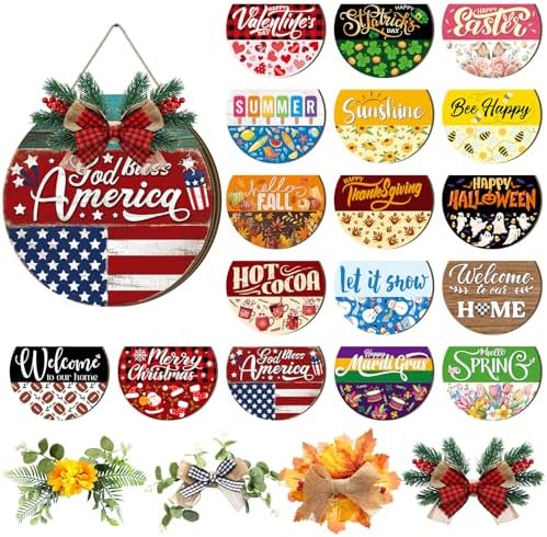 Vicenpal 22 Pcs Interchangeable Welcome Sign Front Door, 17 Magnetic Icon by Vicenpal